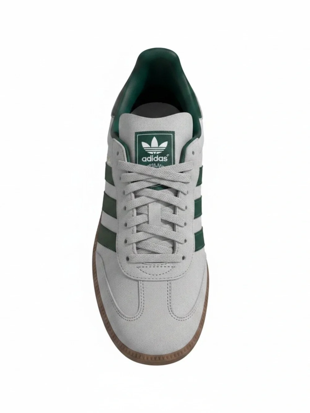 Adidas Samba Suede Sneakers in Off-White & Forest Green with Gum Sole